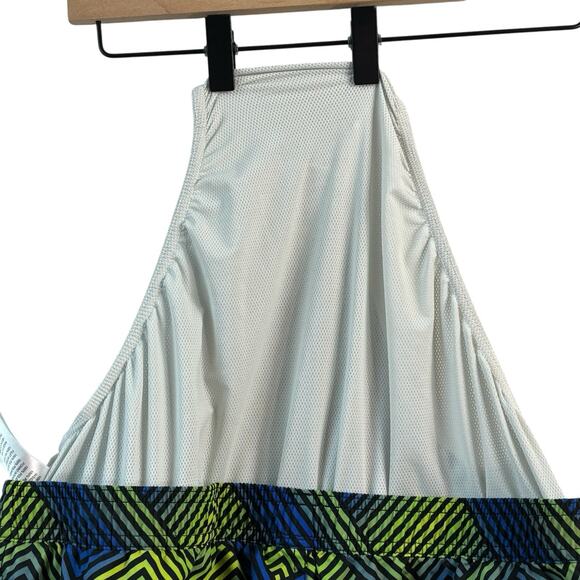 Psycho Bunny Swim Trunks Large Blue Green Adrian Chevron Logo Board Shorts Beach - Picture 8 of 14